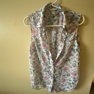 Women shirt sleeve multi flower shirt